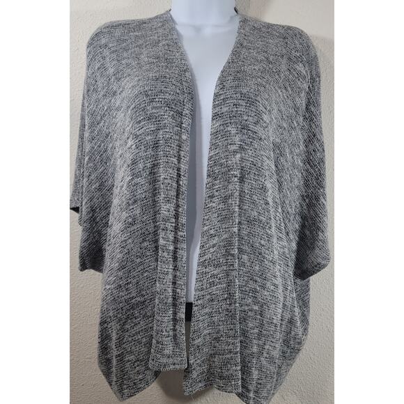 Kona Gray Black Marled Open Front Cardigan Sweater XS Lightweight Soft Flowy - Picture 1 of 6